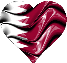 Drapeaux Asie Qatar Coeur 