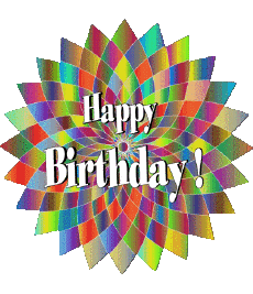 Mensajes Inglés Happy Birthday Abstract - Geometric Fondo transparente 022 