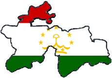 Fahnen Asien Tadschikistan Karte 