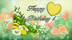 Messagi Inglese Happy Birthday Floral Sfondo animato 004 