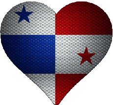 Drapeaux Amériques Panama Coeur 