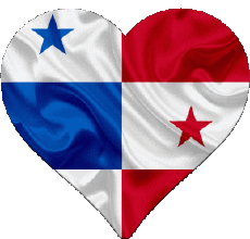 Drapeaux Amériques Panama Coeur 