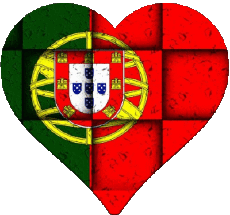 Drapeaux Europe Portugal Coeur 