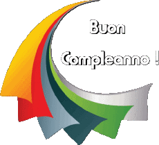 Messages Italien Buon Compleanno Astratto - Geometrico Fond Transparent 019 