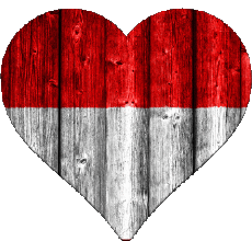 Bandiere Asia Indonesia Cuore 