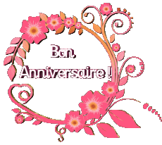 Messages French Bon Anniversaire Floral Transparent Background 022 