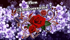 Messagi Francese Bon Anniversaire Floral Sfondo animato 003 