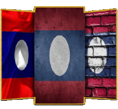 Drapeaux Asie Laos Forme 02 