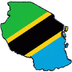 Bandiere Africa Tanzania Carta Geografica 