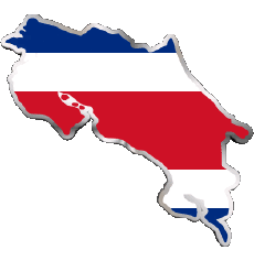 Flags America Costa Rica Map 