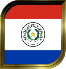 Drapeaux Amériques Paraguay Carré 