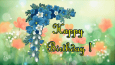 Messages Anglais Happy Birthday Floral Fond Animé 004 