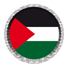 Flags Asia Palestine Round - Rings 
