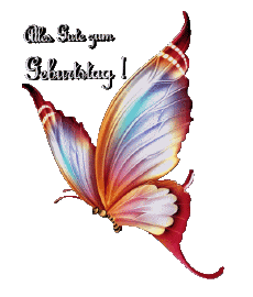 Nachrichten Deutsche Alles Gute zum Geburtstag Schmetterlinge Transparenter Hintergrund 008 