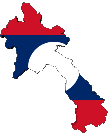 Bandiere Asia Laos Carta Geografica 