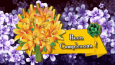 Nachrichten Italienisch Buon Compleanno Floreale Animierter Hintergrund 002 