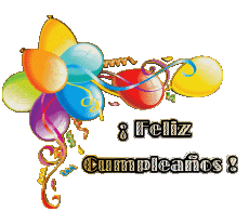 Messagi Spagnolo Feliz Cumpleaños Globos - Confeti 002 
