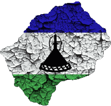 Bandiere Africa Lesotho Carta Geografica 