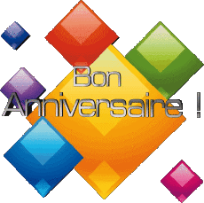 Messages Français Bon Anniversaire Abstrait - Géométrique Fond Transparent 014 