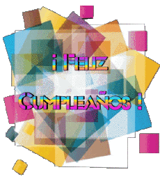 Nachrichten Spanisch Feliz Cumpleaños Abstracto - Geométrico Transparenter Hintergrund 015 