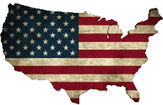 Flags America U.S.A - National Map 