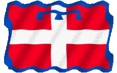 Flags Europe Italy Piemonte Waving 