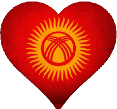 Drapeaux Asie Kirghizistan Coeur 