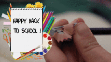Messages Anglais Happy Back to School Fond Animé 004 