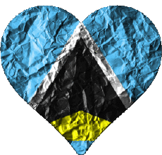 Flags America St. Lucia Heart 