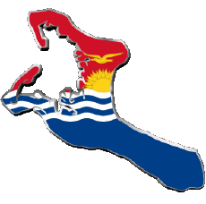 Drapeaux Océanie Kiribati carte 