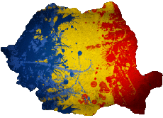 Bandiere Europa Romania Carta Geografica 