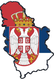Bandiere Europa Serbia Carta Geografica 