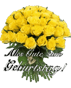 Messages Allemand Alles Gute zum Geburtstag Blumen Fond Transparent 015 