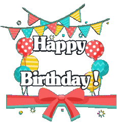 Messages Anglais Happy Birthday Balloons - Confetti 006 