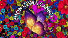 Messages Italian Buon Compleanno Farfalle Animated Background 002 