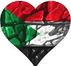 Flags Africa Sudan Heart 
