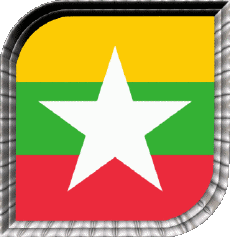 Bandiere Asia Burma Quadrato 