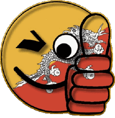 Drapeaux Asie Bhoutan Smiley - OK 