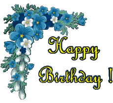 Nachrichten Englisch Happy Birthday Floral Transparenter Hintergrund 002 