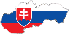 Fahnen Europa Slowakei Karte 