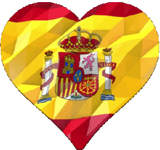 Fahnen Europa Spanien Herz 
