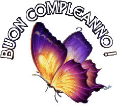Nachrichten Italienisch Buon Compleanno Farfalle Transparenter Hintergrund 001 