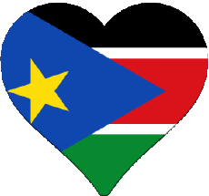 Banderas África Sudán del Sur Corazón 