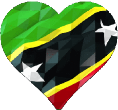 Banderas América Saint Kitts y Nevis Corazón 