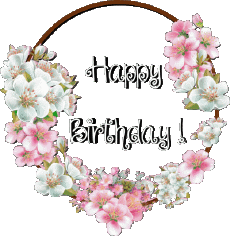 Mensajes Inglés Happy Birthday Floral 018 