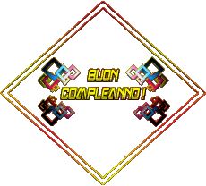 Messages Italian Buon Compleanno Astratto - Geometrico Transparent Background 003 