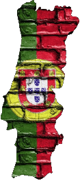 Fahnen Europa Portugal Karte 