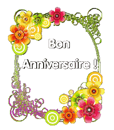 Messagi Francese Bon Anniversaire Floral Sfondo trasparente 013 