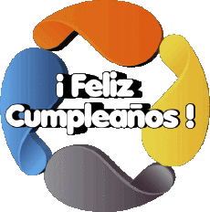 Mensajes Español Feliz Cumpleaños Abstracto - Geométrico Fondo transparente 011 