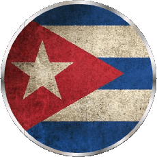 Fahnen Amerika Kuba Runde 